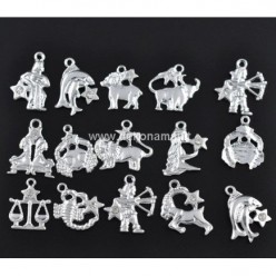 Metalinė dekoracija-pakabukas zodiakas Ožiaragis B08869 32x25mm, sidabruotas
