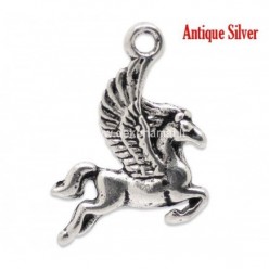 Metalinė dekoracija-pakabukas pegasas B16727 16x20mm, antikinio sidabro