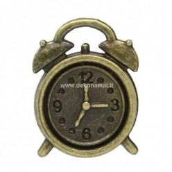 Metalinė dekoracija-pakabukas žadintuvas  K02471 18x13mm, antikinio žalvario