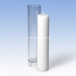 Skaidraus plastiko forma žvakei, cilindras 47 x 220 mm
