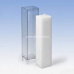 Skaidraus plastiko forma žvakei, stačiakampis 50 x 220mm