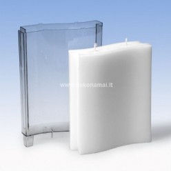 Skaidraus plastiko forma žvakei, banga 150 x 40 x 190 mm