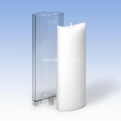 Skaidraus plastiko forma žvakei, balnas ovalus 75 x 40 x 210mm