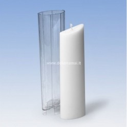 Skaidraus plastiko forma žvakei, ovalas 60 x 36 x 220mm