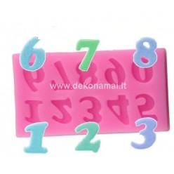 Silikoninė forma skaičiai 6x3x0.6 cm