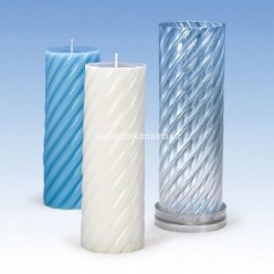 Skaidraus plastiko forma žvakei, spiralinis cilindras 70 x 229mm