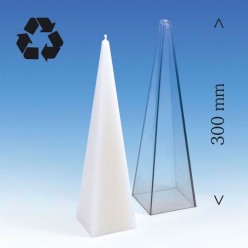 Skaidraus plastiko forma žvakei,  piramidė 75 x 300mm