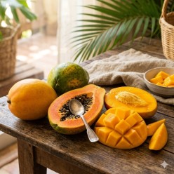 Kvapusis aliejus žvakėms, 10ml, Mango ir papaja